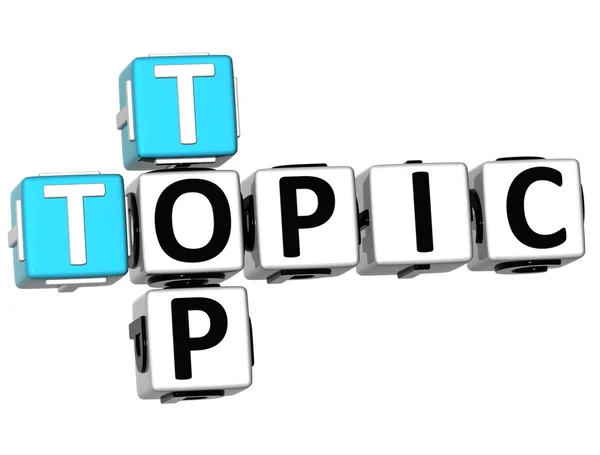 3D Top Topic Crossword — Stock Photo, Image