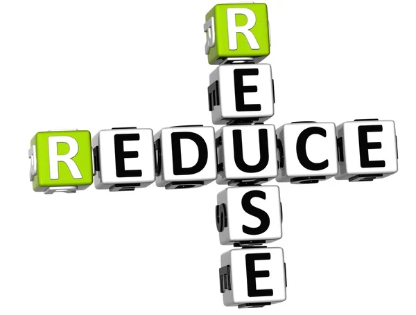 3D Reduce Reuse Crossword — Stock Photo, Image