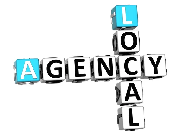 3D Local Agency Crossword — Stock Photo, Image