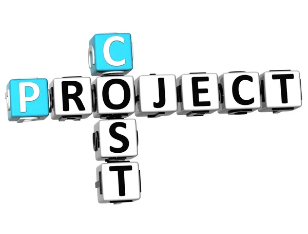 3D Project Cost Crossword — Stock Photo, Image