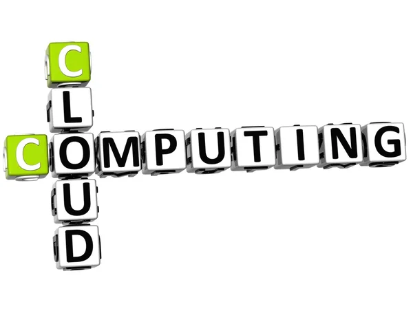 Computação em nuvem 3D Palavra cruzada — Fotografia de Stock