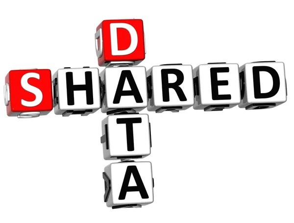 3D Shared Data Crossword — Stock Photo, Image