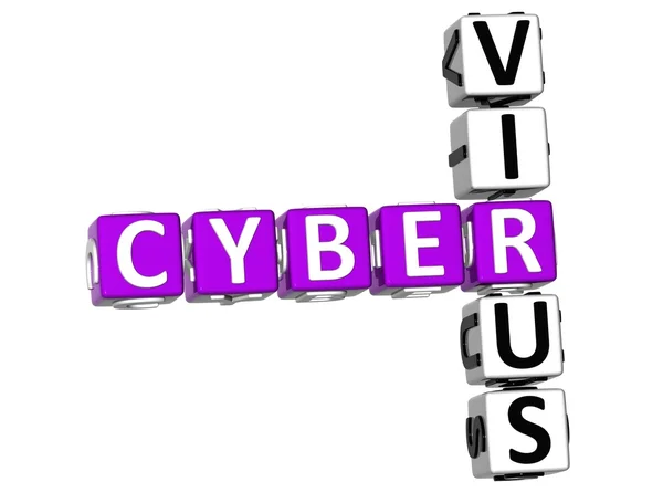 3D-Cyber-Virus Kreuzworträtsel — Stockfoto