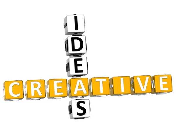 3 d の創造的なアイデアのクロスワード — ストック写真