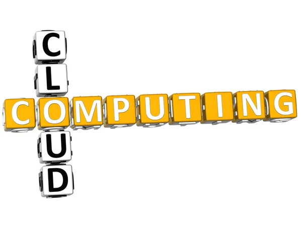 Crucigrama de computación en nube 3D —  Fotos de Stock