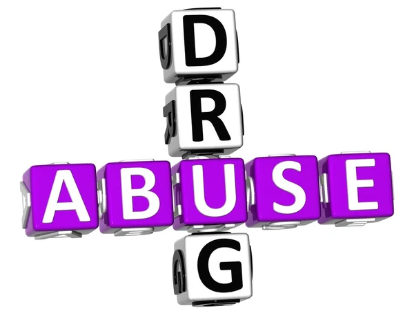 3D Abuse Drug Crossword — Stock Photo, Image