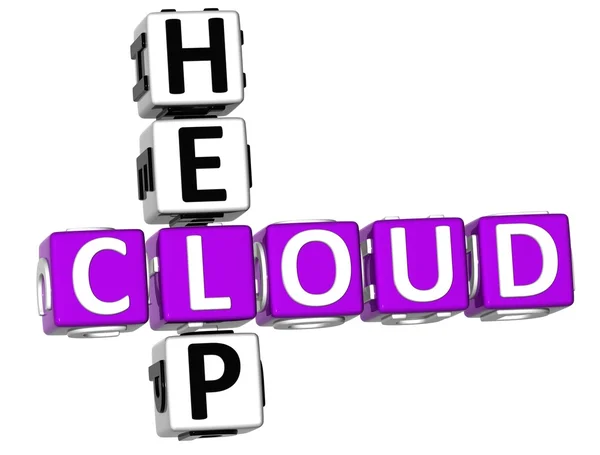 3D Cloud ajuda palavra cruzada — Fotografia de Stock