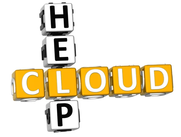 Parole crociate di aiuto cloud 3D — Foto Stock