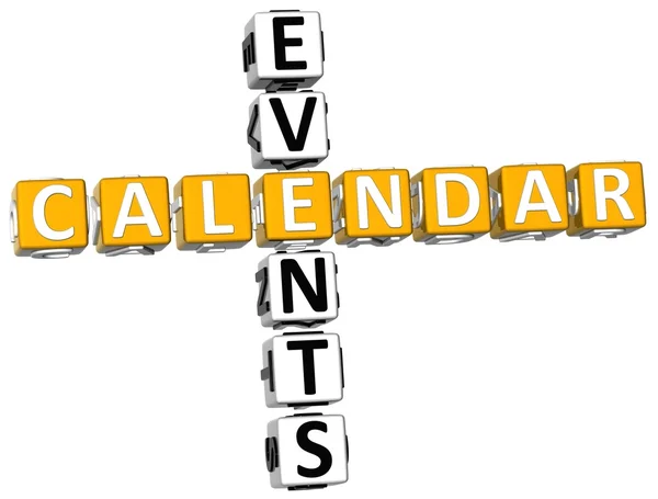 3D Callendar Events Crossword — Stock Photo, Image