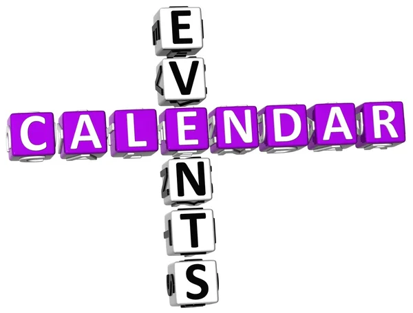 3D Callendar Events Crossword — Stock Photo, Image