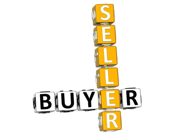 3D Buyer Seller Crossword — Stock Photo, Image