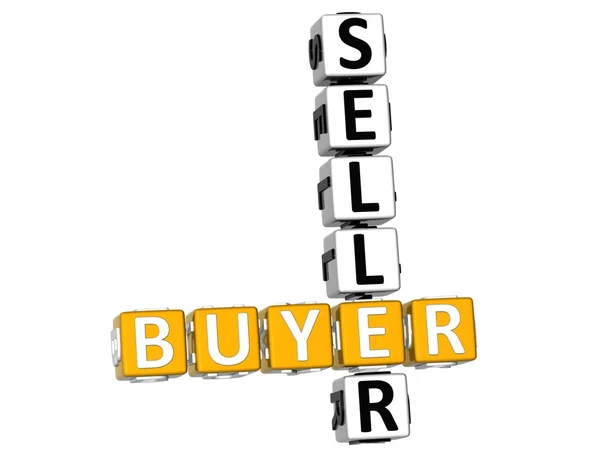 3D Comprador vendedor de palavras cruzadas — Fotografia de Stock