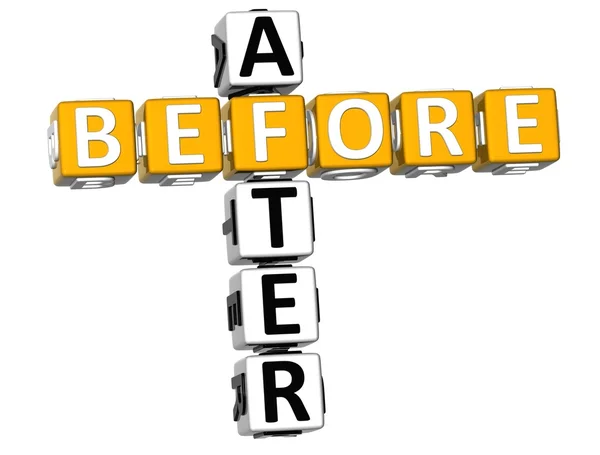 3D Before After Crossword — Stock Photo, Image