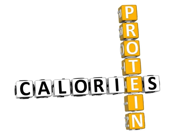 Crucigrama de proteínas de calorías 3D — Foto de Stock