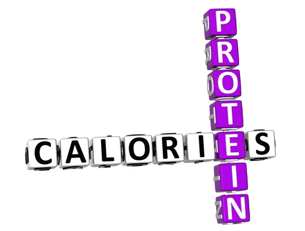 Parole crociate proteine calorie 3D — Foto Stock
