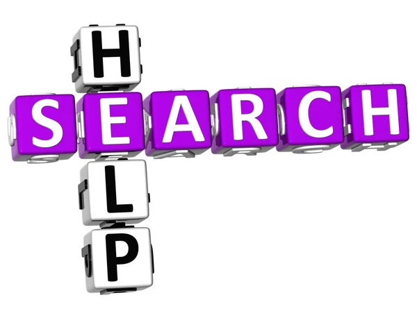 3D Search Help Crossword — Stock Photo, Image