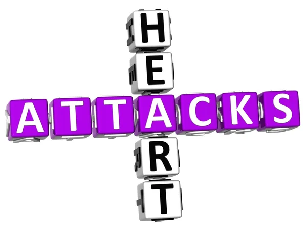 3D Heart Attacks Crossword — Stock Photo, Image