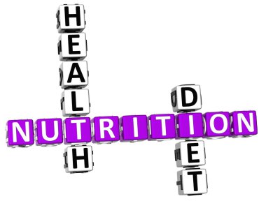 3D Nutrition Health Diet Crossword clipart