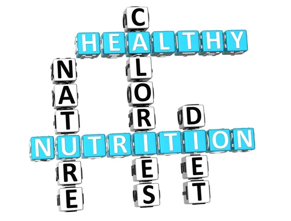 3d 营养健康饮食填字游戏 — 图库照片
