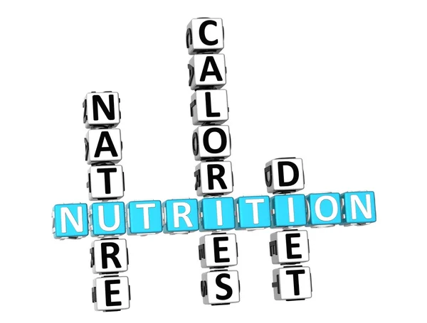 3D Nutrition Health Diet Crossword — Stock Photo, Image