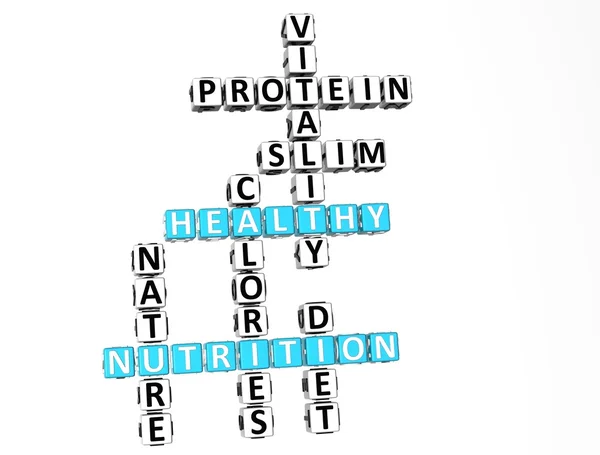 Nutrição 3D Saúde Dieta Palavras cruzadas — Fotografia de Stock
