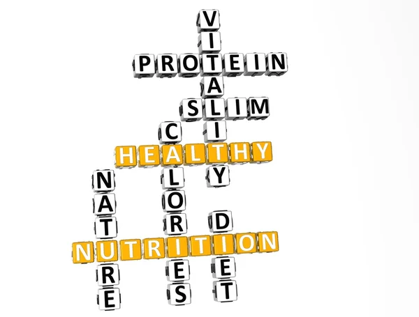 Nutrição 3D Saúde Dieta Palavras cruzadas — Fotografia de Stock