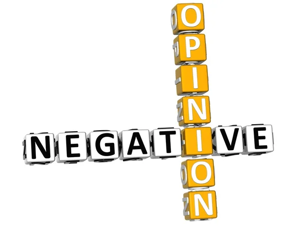 Crucigrama de opinión negativa 3D — Foto de Stock