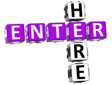 3D Enter Here Crossword clipart