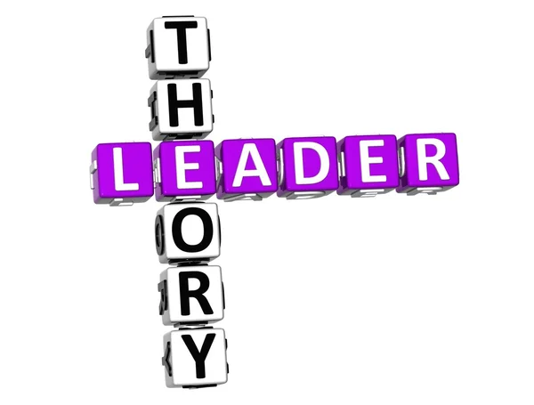 Teoria do líder 3D Palavras cruzadas — Fotografia de Stock