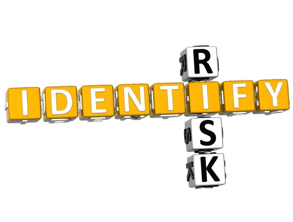 Identificar crucigrama de riesgo 3D —  Fotos de Stock