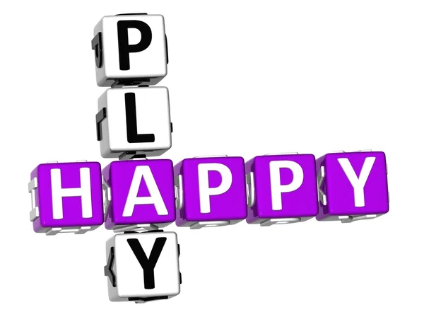 3D Happy Play Palavras cruzadas — Fotografia de Stock