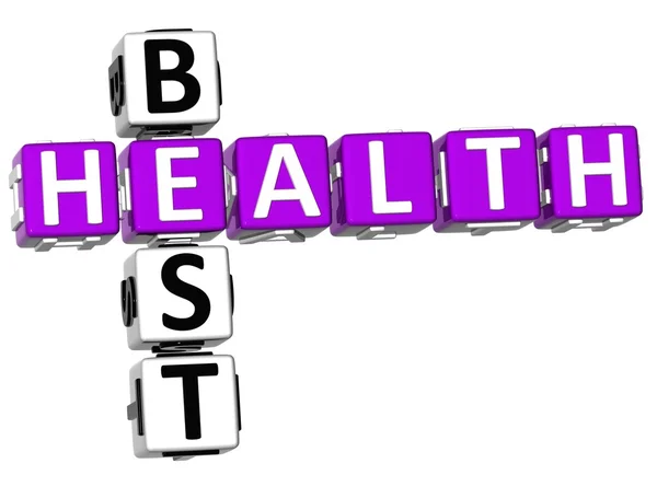 3D melhor saúde palavra cruzada — Fotografia de Stock