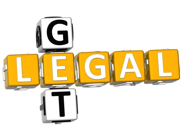 3D Get Legal Crossword — Stock Photo, Image