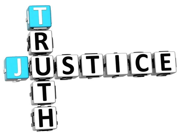 3D sprawiedliwości prawda krzyżówka — Zdjęcie stockowe