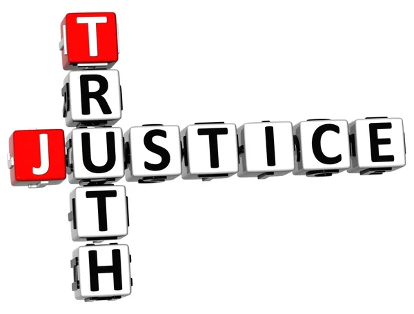 3D Justice Truth Crossword — Stock Photo, Image