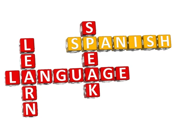 Língua espanhola 3D Palavra cruzada — Fotografia de Stock
