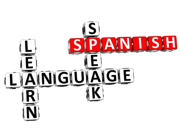 Crucigrama de idioma español en 3D —  Fotos de Stock