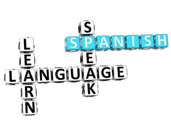 Crucigrama de idioma español en 3D —  Fotos de Stock