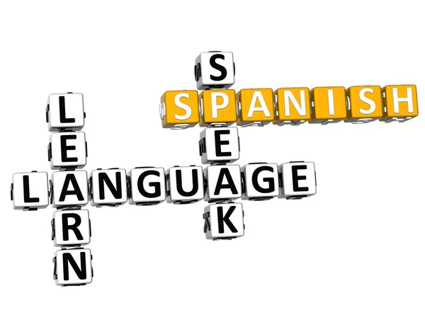 3D Spanish Language Crossword — Stock Photo, Image