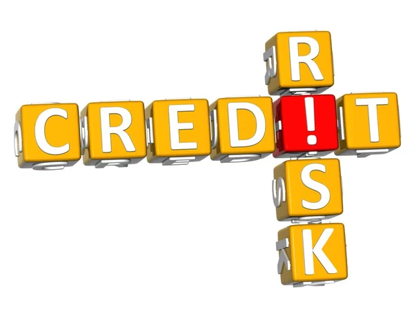 3D krzyżówka ryzyko kredytowe — Zdjęcie stockowe