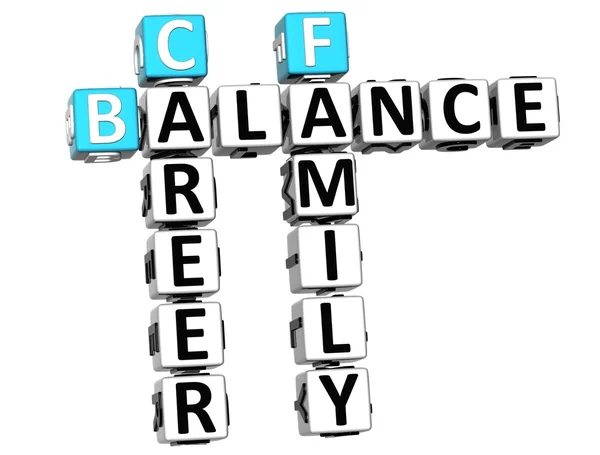 3D Balance Life Family Crossword — Stock Photo, Image