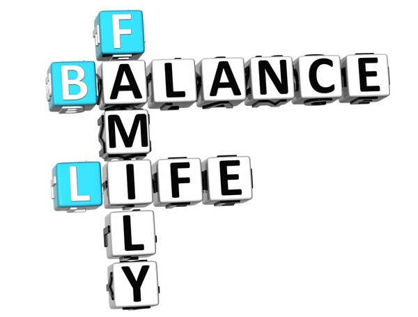 3D ισορροπία σταυρόλεξο οικογενειακή ζωή — Φωτογραφία Αρχείου