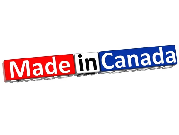 3D Made in Canada over white background — Stock Photo, Image