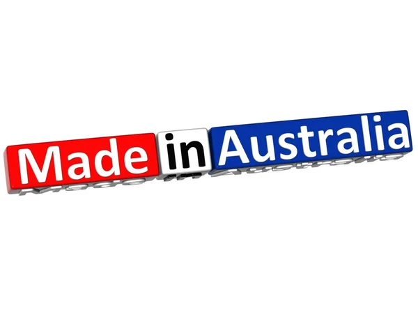 3D Hecho en Australia sobre fondo blanco —  Fotos de Stock