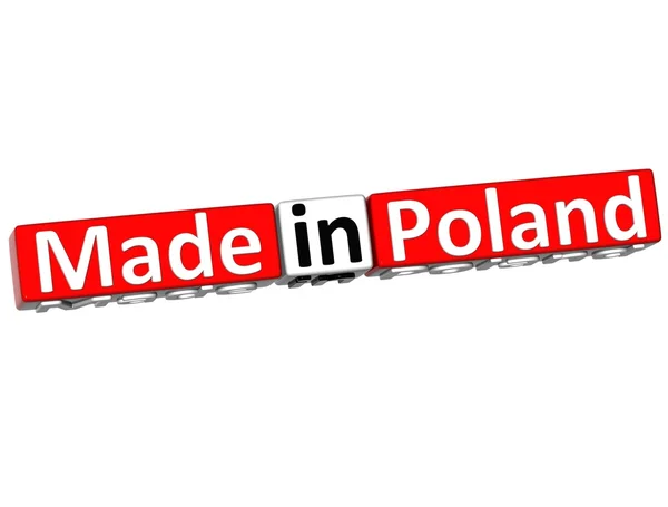 3D hecho en Polonia sobre fondo blanco — Stockfoto