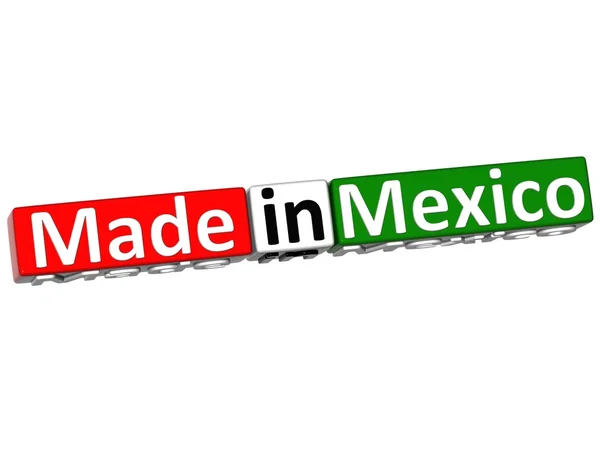 3D Made in Mexico over white background — Stock Photo, Image