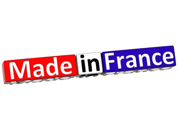 3D зроблено в Франції над білим тлом — стокове фото