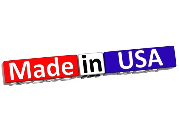 3D Dibuat di Amerika Serikat atas latar belakang putih — Stok Foto