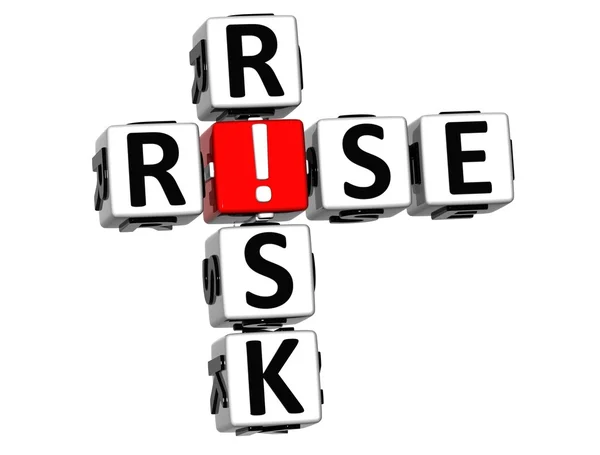 3D Rise Risk Crossword — Stock Photo, Image