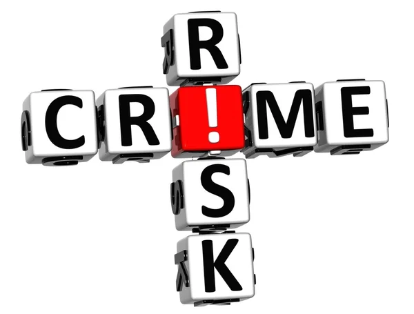 Crucigrama de riesgo de crimen 3D —  Fotos de Stock